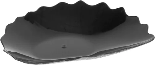 Vista 2 de Restaurantware Mini platos de plástico de 3.3 x 3.3 pulgadas, 100 platos desechables – Platos de degustación de plástico negro en forma de concha