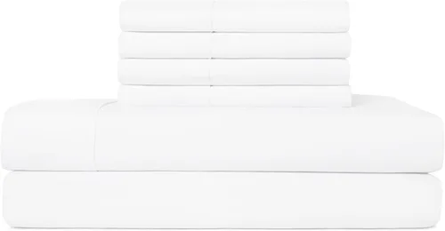 Vista 9 de Juego de sábanas tamaño individual XL de 4 piezas con 2 fundas de almohada envolventes, sábanas de microfibra suave de bolsillo profundo