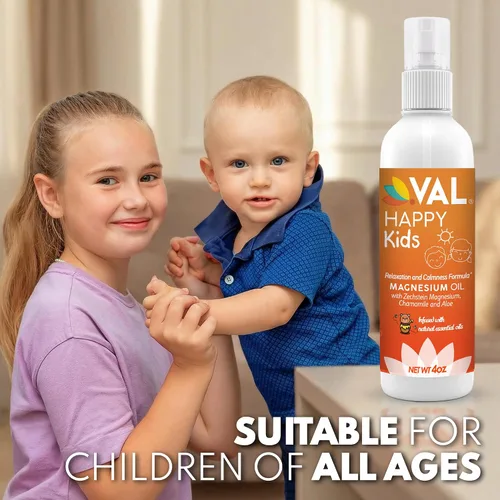 Vista 9 de VAL Spray de aceite de magnesio para niños, calma natural a la hora de acostarse y apoyar el estado de ánimo, magnesio Zechstein, manzanilla y aloe