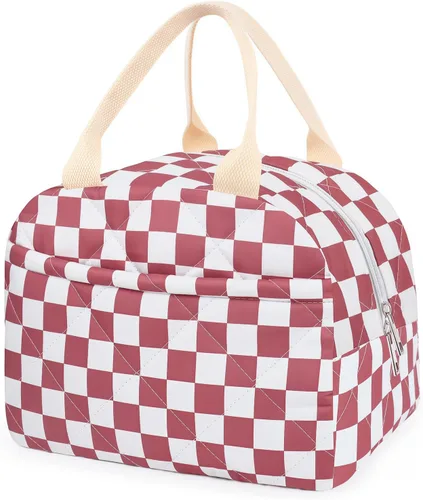 Vista 16 de Lonchera acolchada de algodón aislada, bonita bolsa acolchada con estampado floral, reutilizable, aislada, coqueta, de gran capacidad, hielera