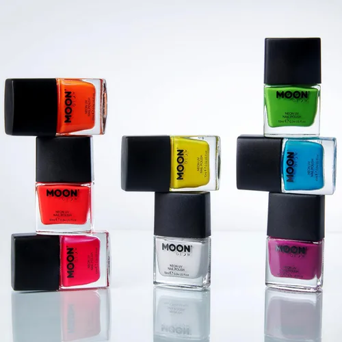 Vista 3 de Moon Glow - Barniz de uñas UV neón Blacklight 0.48oz verde intenso – ¡brilla intensamente bajo luces negras/iluminación UV!
