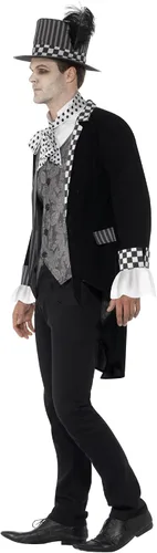Vista 2 de Smiffys - 44393 - Disfraz de sombrerero oscuro de lujo - Talla XL - 46 / 48 pulgadas, Negro