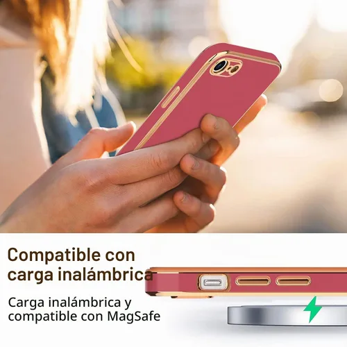 Vista 6 de Teageo Funda para iPhone SE 2020/2022, funda para iPhone 7/8, rubor Bright Blush