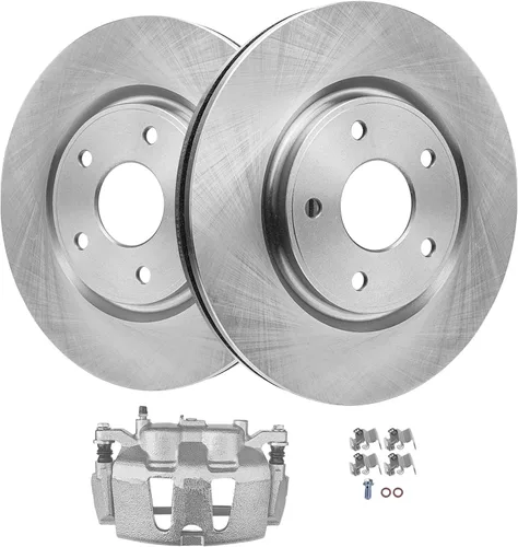 Vista 16 de Detroit Axle - Kit de freno delantero para Toyota RAV4 Prius V Lexus HS250h Scion xB Rotores de freno de disco de 10.83 pulgadas Pinza de freno