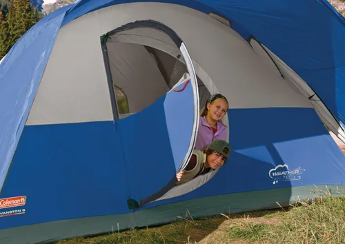 Vista 7 de Coleman Montana Camping Tent with Rainfly, Weatherproof Family Tent Sets Up in 15 Mins, Fits Multiple Airbeds