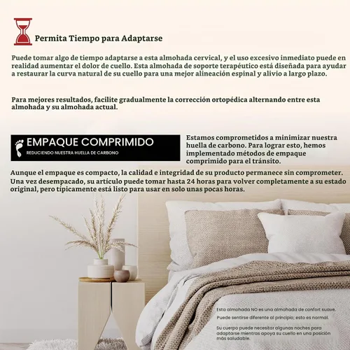 Vista 8 de Alivio cervical ergonómico del dolor del cuello de la almohada del Tri-Core SZ WH suave Blanco