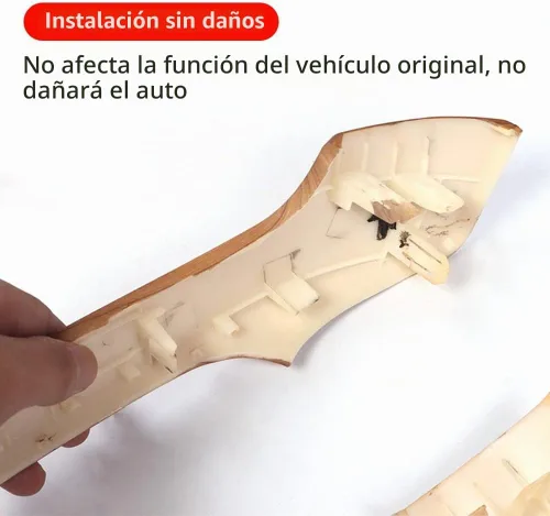 Vista 5 de Manija de puerta con textura de madera para Toyota Land Cruiser Prado 150, panel de elevación de ventana Lc150 2010-2022, accesorios