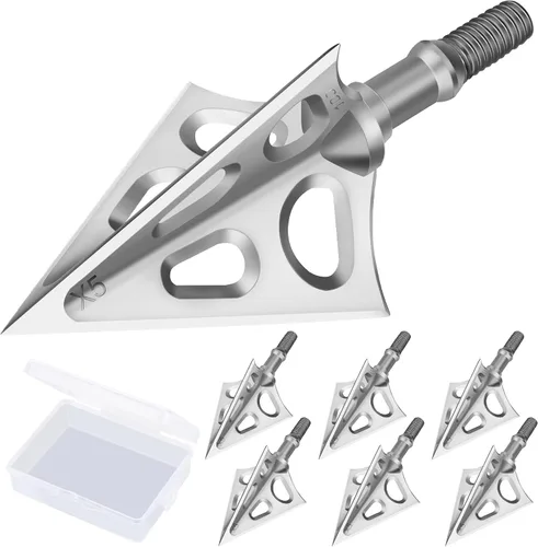 Vista 11 de Hunting Broadheads with 3 Fixed Blade 100 Grain Screw-in Archery Broadheads Compatible with Crossbows,Recurve and Compound Bows