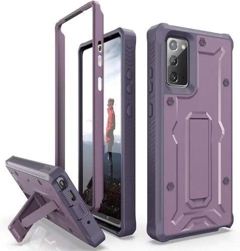 Vista 6 de ArmadilloTek Vanguard - Funda diseñada para Samsung Galaxy Note 20 5G (versión 2020) de grado militar, cuerpo completo, resistente, con soporte