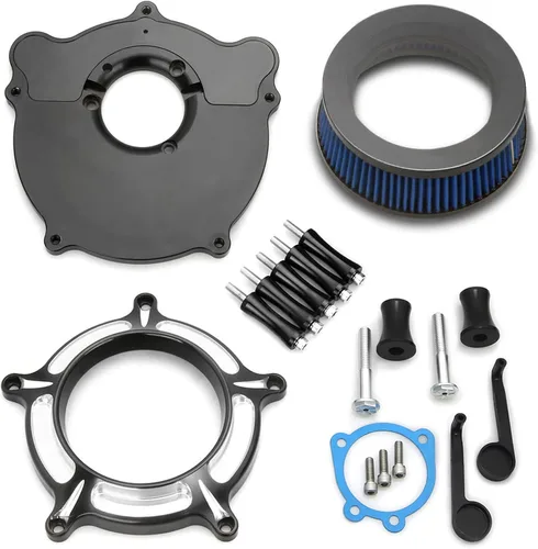Vista 2 de Para filtro limpiador de aire de motocicleta Harley Davidson Sportster Touring Street Glide Road King Electra Dyna Softail entrada de aire