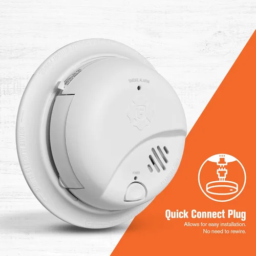 Vista 2 de First Alert SMI100-AC, Alarma de humo con interconexión cableada y respaldo de batería, paquete de 1