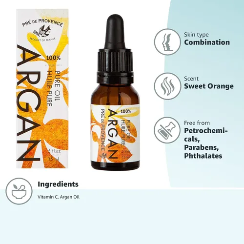 Vista 9 de Pre De Provence Aceite de argán marroquí para piel, cara, cabello y uñas (0.5 onzas), cítricos, 0.5 onzas líquidas (paquete de 6)