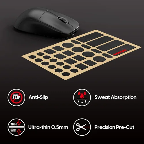 Vista 2 de Pulsar Gaming Gears SUPERGRIP Pre-Cut 1 Cinta de agarre universal prelaminada absorbente de sudor de alto rendimiento Cinta de agarre antideslizante