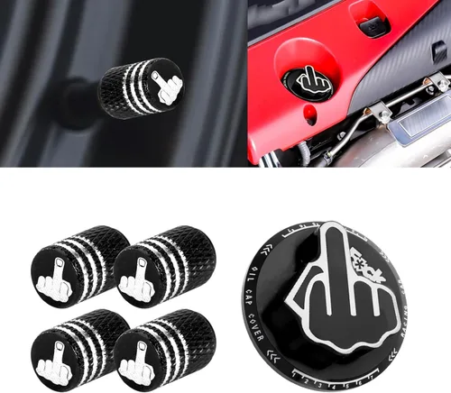 Vista 24 de x xotic tech Tapa de tanque de combustible de gas negro de aleación con dedo medio roscado compatible con Toyota Corolla Camry 4Runner Highlander