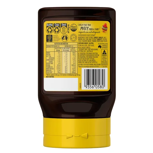 Vista 2 de Vegemite Crema Extensible – Botella de 200g – Formato de Expresión Conveniente – Rica en Vitaminas B – Fabricado en Australia