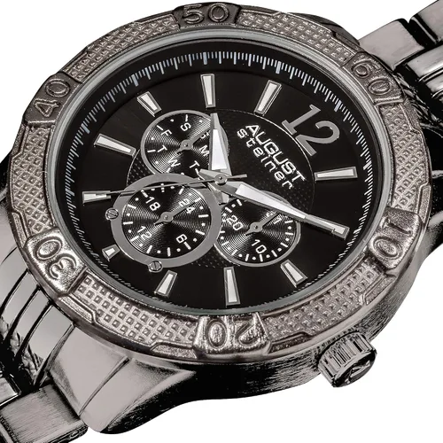 Vista 2 de August Steiner AS8058 - Reloj multifunción para hombre, 3 subesferas día, fecha y GMT