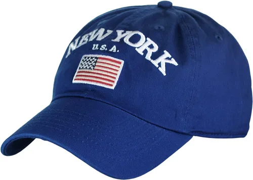 Vista 6 de NYFASHION101 Gorra ajustable de perfil bajo bordada con la bandera de Nueva York EE. UU Negro
