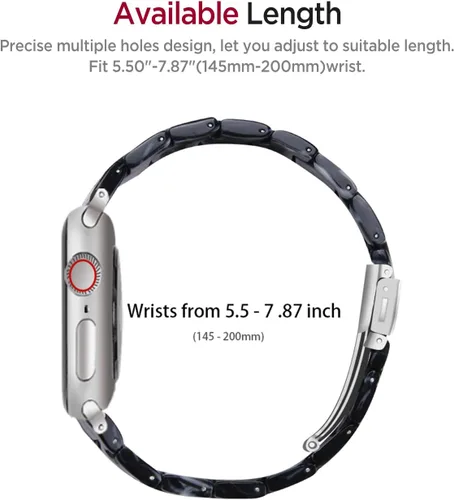 Vista 4 de Miimall Women Resin Bands for Apple Watch Series 10 9 8 7 6 5 4 3 2 1 Ultra SE Colorful Dressy Cute Classy Lightweight Comfort 38mm 40mm 41mm 42mm