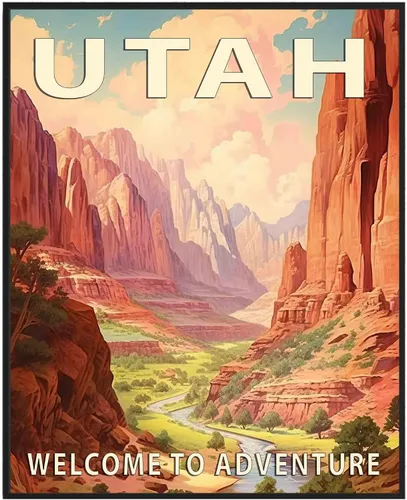 Vista 36 de Póster artístico de Alaska, decoración artística de paisaje retro de Estados Unidos, pintura de montaña y paisaje de aventura para dormitorio, sala