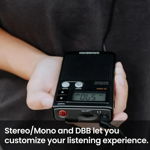 Vista 7 de Sangean DT-200X FM Stereo/AM Digital Tuning Pocket Radio Negro