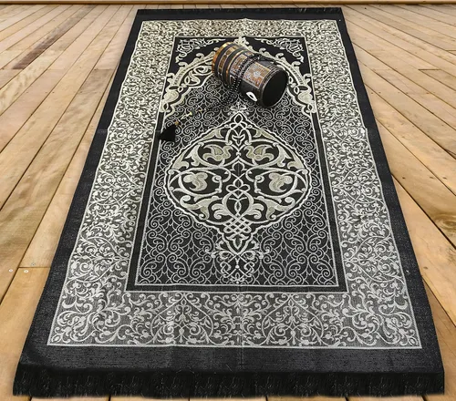 Vista 4 de Alfombra de oración musulmana, Islam y cuentas, caja de diseño Kaabe Eid, Ramadán y regalos islámicos, alfombra de oración para salah, tapete
