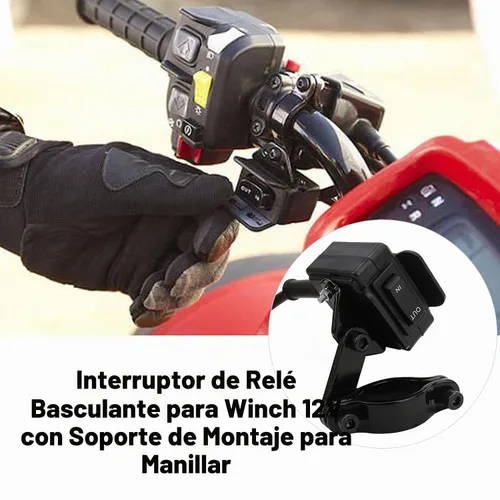 Vista 4 de Interruptor de malacate de 12V con soporte de montaje, interruptor basculante de pulgar para ATV UTV Polaris Sportsman RZR Warn Badlands Arctic Cat