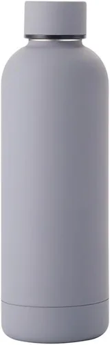 Vista 20 de Botella de agua deportiva de boca estrecha aislada de acero inoxidable de 17 onzas, frasco de vacío con forma de cola de doble pared