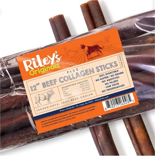 Vista 9 de Riley's Palitos de colágeno de carne de res de 6 pulgadas para perros, 100%