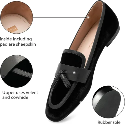 Vista 3 de Mocasines para mujer, zapatos planos de cuero casuales para mujer