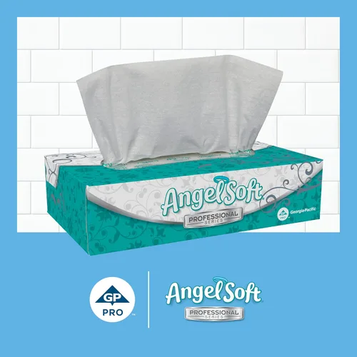 Vista 3 de Georgia-Pacific Angel Soft Serie Profesional - Pañuelos faciales de 2 capas (48580), 100 hojas por caja, 30 cajas de pañuelos planos por caja grande