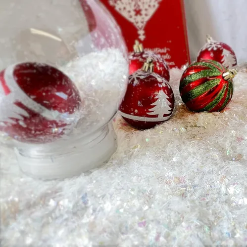Vista 2 de Jimmy Jem's - Navidad blanco iridiscente para globos de nieve, decoraciones 32 oz (9700)