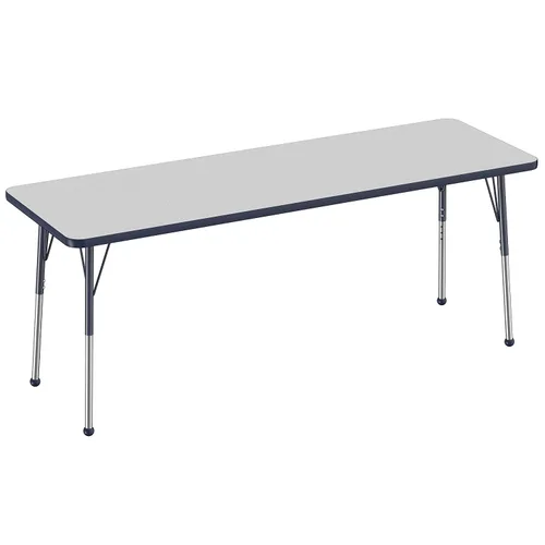 Vista 32 de FDP - Mesa rectangular para actividades escolares y de oficina (24 x 36 pulgadas), patas estándar con deslizadores giratorios, altura ajustable