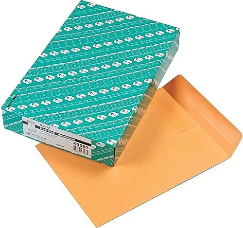 Vista 3 de Quality Park Sobres para catálogo, sello rojo, marrón Kraft, 9 x 12, 100 por caja, (43567)