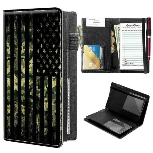 Vista 10 de Libros para Servidores de Alto Volumen, Libro de Servidor de Árbol de Color Artístico con 2 Bolsillos Expandibles de 9 x 5 pulgadas, Lindo Libro