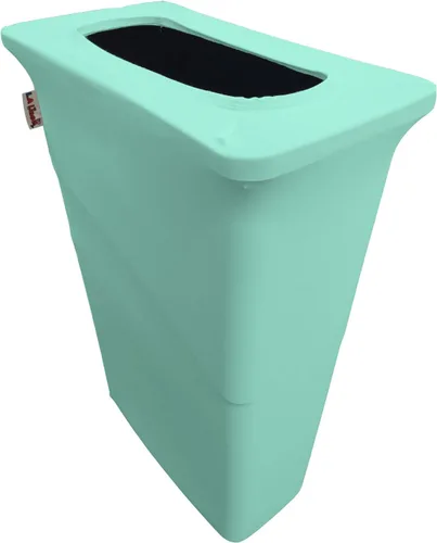 Vista 40 de LA Linen Funda elástica de elastano ajustable para cubo de basura Slim Jim de 23 galones, cubierta de contenedor de residuos, decoración de patio