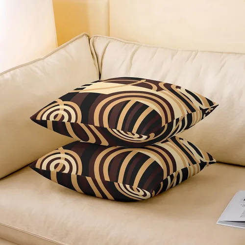 Vista 216 de Juego de 2 fundas de almohada abstractas de 16 x 16 pulgadas para niños, niñas, adolescentes, decoración de dormitorio, moderna a rayas, decoración