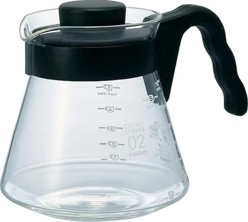 Vista 2 de Hario V60 Jarra de café de vidrio, 450ml, Negro
