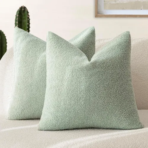 Vista 16 de Foindtower Paquete de 2 fundas de cojín decorativas de pelo sintético rizado, suave y mullida, con cremallera, acogedora funda de almohada
