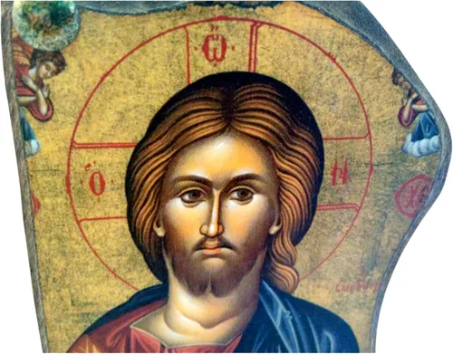 Vista 3 de Monte Athos ortodoxo griego de madera hecho a mano icono de Jesucristo / Mp4_1