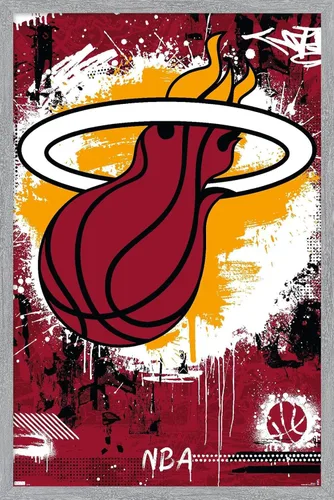 Vista 12 de Trends International NBA Miami Heat - Póster de pared con logotipo Maximalist 23