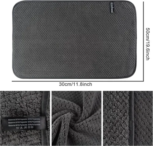 Vista 2 de KinHwa Toallas de mano de microfibra para baño, toallas faciales suaves y absorbentes, toallas de mano grises para baño, paños de lavado para spa