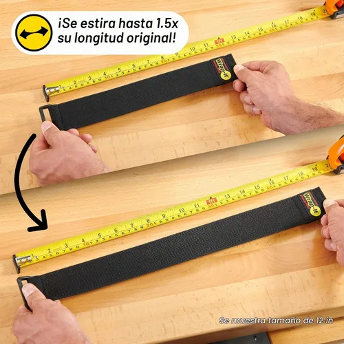 Vista 5 de Correas superelásticas Wrap-It Storage de 6 pulgadas (paquete de 12) – Correas elásticas de velcro – Organizador de cables de extensión, correa