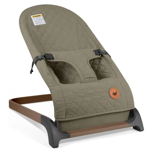 Vista 13 de ANGELBLISS Bouncer para bebés, asiento inflable portátil para bebés, asiento hinchable con tela de algodón, vibraciones naturales (antracita)