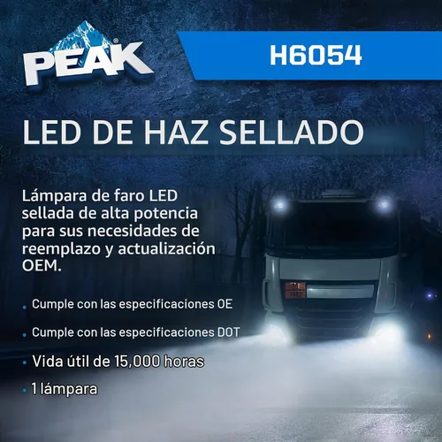 Vista 2 de PEAK H6054 Faro de haz sellado LED de 6000K
