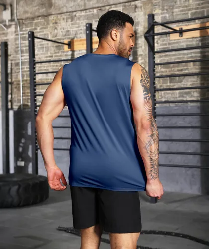 Vista 4 de Boyzn Camisetas sin mangas para hombre, paquete de 3 camisetas sin mangas para entrenamiento, gimnasio, atletismo, culturismo, fitness, camisetas
