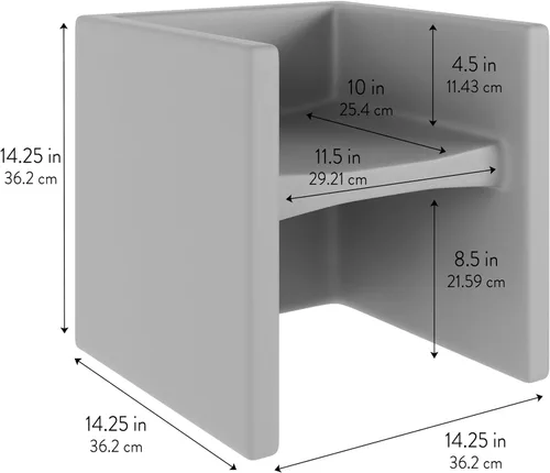 Vista 3 de Children's Factory Silla cúbica 3 en 1 para niños, muebles de aula de asientos flexibles, paquete de 1, almendra Polyethylene Toddler Outdoor