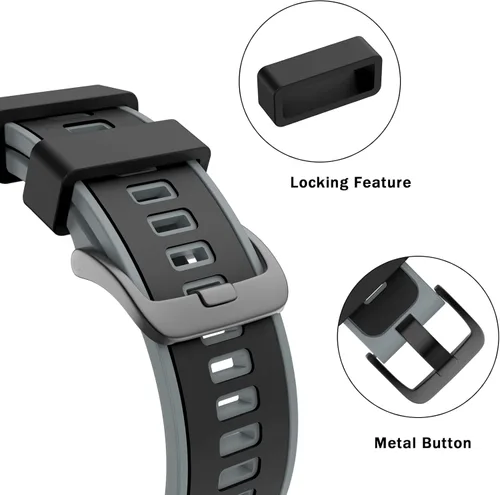 Vista 2 de ISABAKE Correa de reloj para Garmin Vivoactive 4/Venu 2/Venu 3/Gear S3 Frontier/Classic, correa de silicona de liberación rápida de 0.866 in