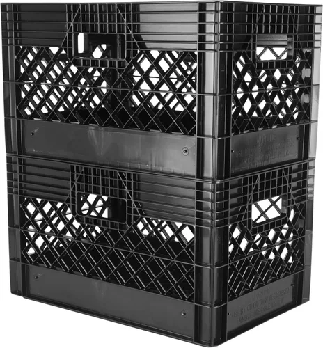 Vista 4 de Hudson Exchange - Contenedor de almacenamiento de malla de grado comercial con mango de caja de leche de 19 x 13 x 11 pulgadas
