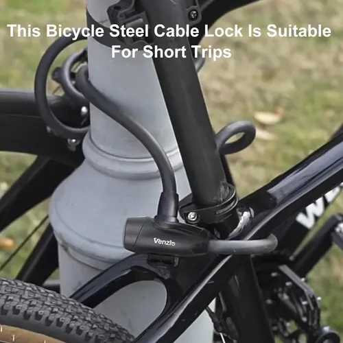 Vista 6 de Venzio - Cable antirrobo para bicicleta, resistente de 4 pies, cable de bloqueo de bicicleta de 0.5 pulgadas Bike Lock Cable with 2 Keys and