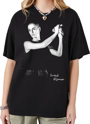 Vista 4 de Sinead O'Connor - Camiseta de vinilo con texto en inglés "About Nothing", para mujer